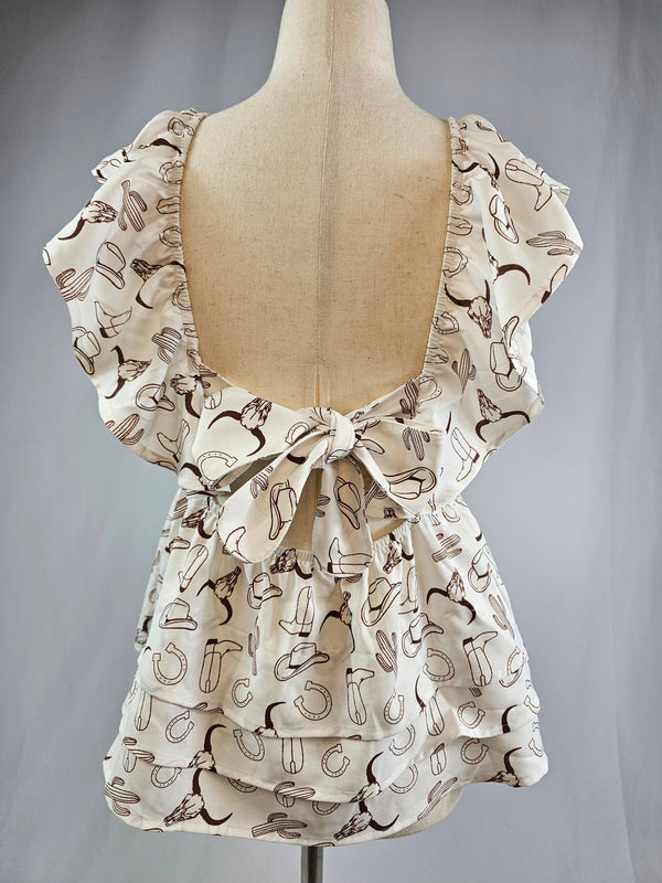 Southern Belle Back Tie Blouse