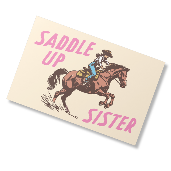 Girl Riot Society Postcard - "Saddle Up Sister" - Wholesale
