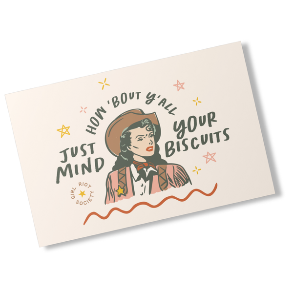Mind Your Biscuits Postcard