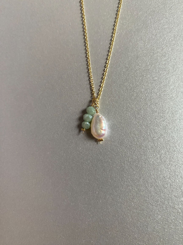 Elegant Dainty Pearl Pendant Chain Necklace - 2