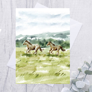 Horses in the wild -Greeting card - 1