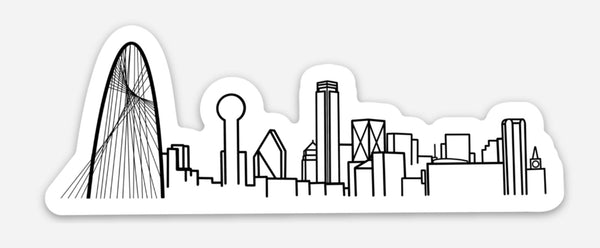 Dallas Skyline Sticker - Black and White