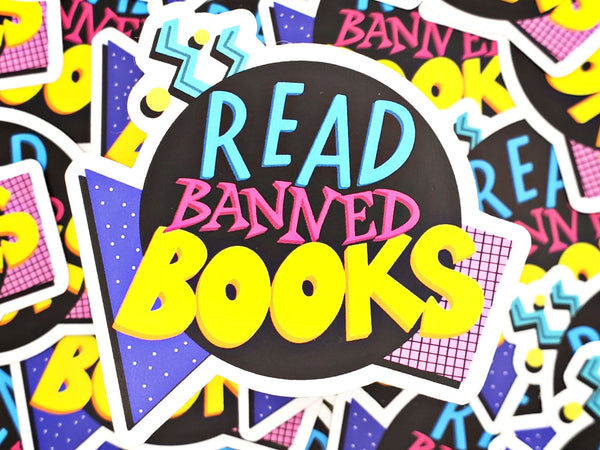 90s Style Read Banned Books Sticker - 4