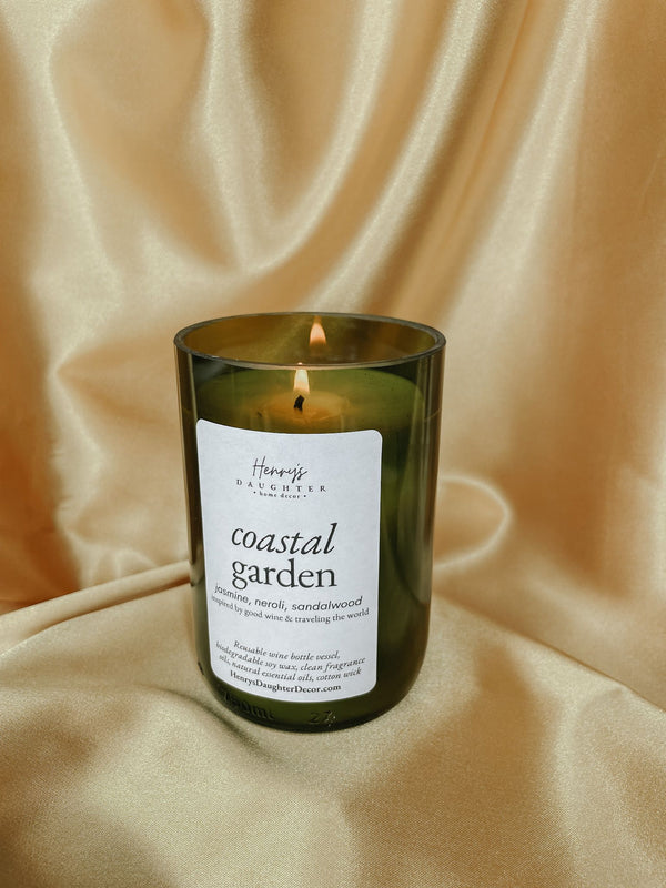 Coastal Garden Wine Bottle Soy Candle - 2