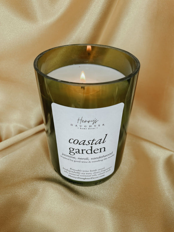 Coastal Garden Wine Bottle Soy Candle - 3