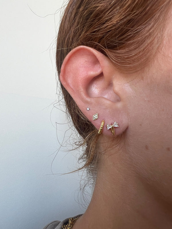 Cz gold bow studs  - 3