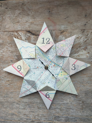 Upcycle Map Clock Waco - 1
