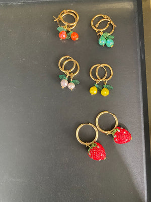 Fruit Shaped Beaded Earrings - 1