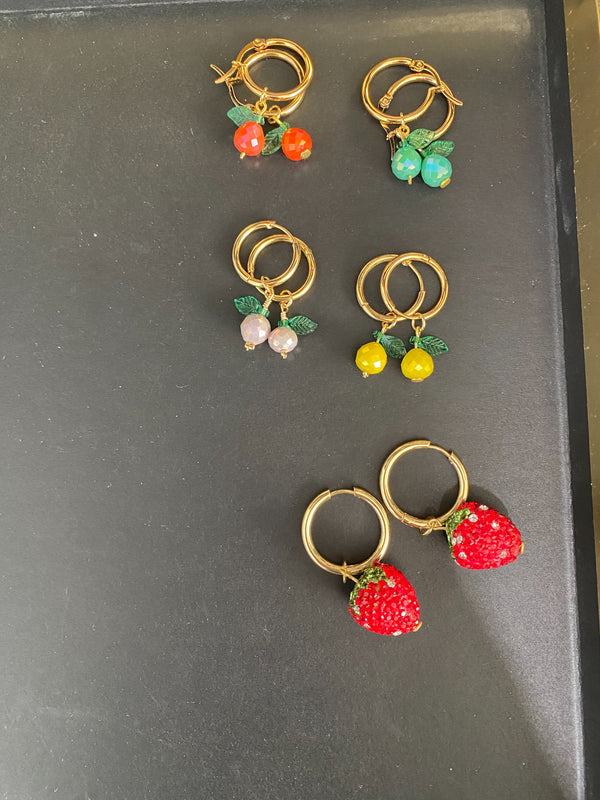 Fruit Shaped Beaded Earrings - 1