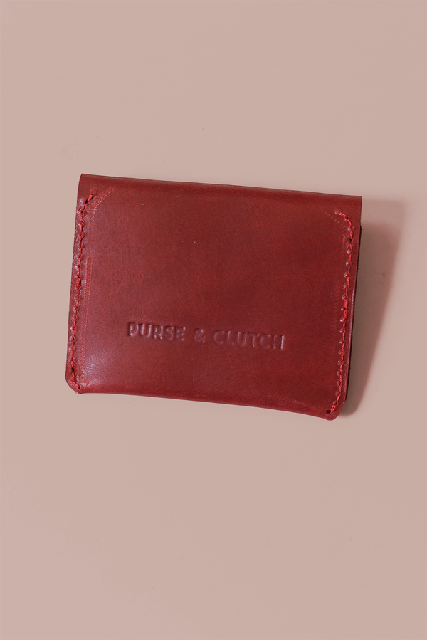 Red Leather Card Carrier - 2