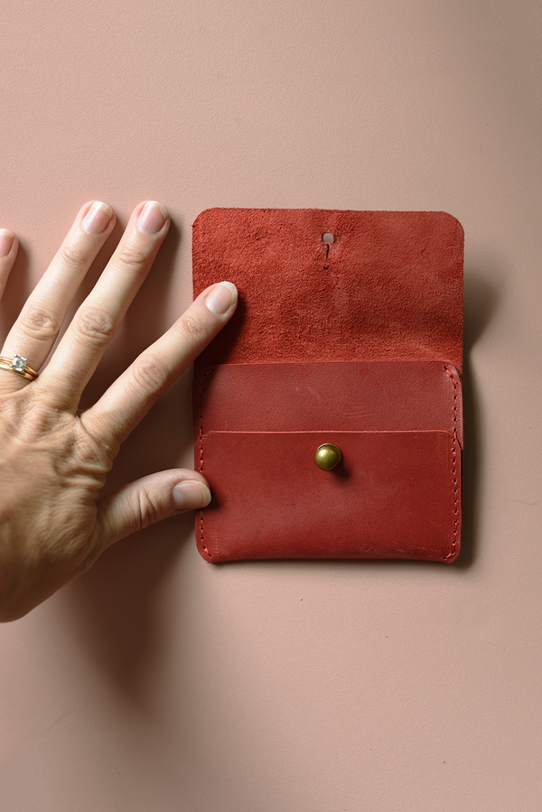 Red Leather Card Carrier - 3