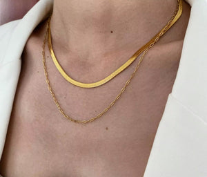 Double Layer Gold Necklace  - 2