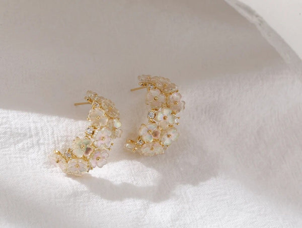 Shell Flower Hoops - 2