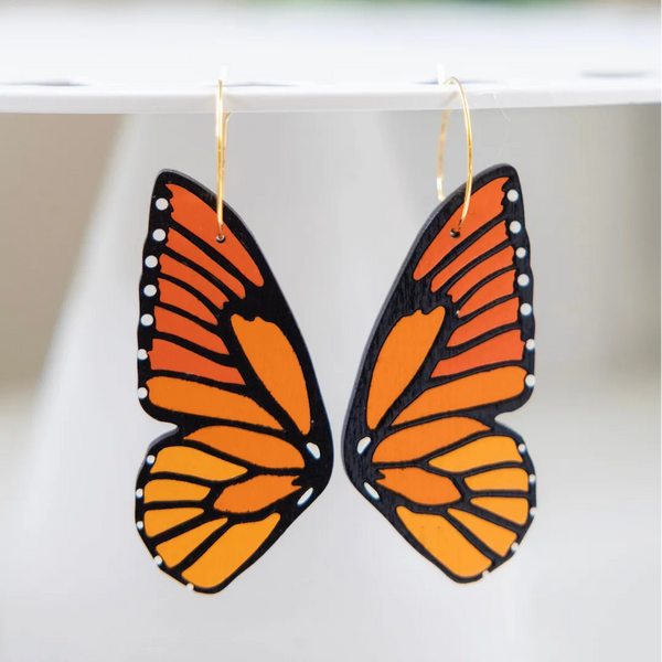 Monarch Butterfly Wing Earrings - 3