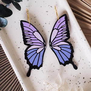 Lavender Butterfly Hoops - 1
