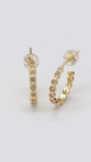 CZ Gold Hoops - 1
