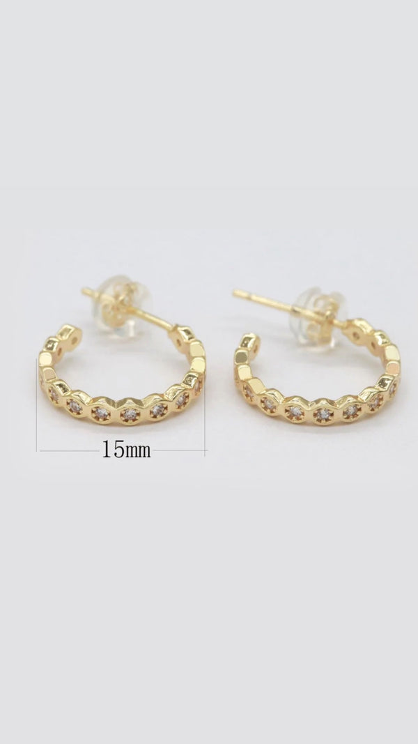 CZ Gold Hoops - 2