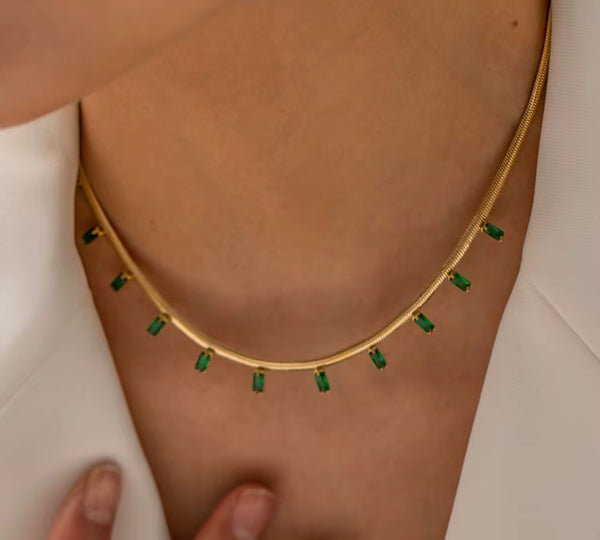 Emerald Green Cz Necklace  - 2