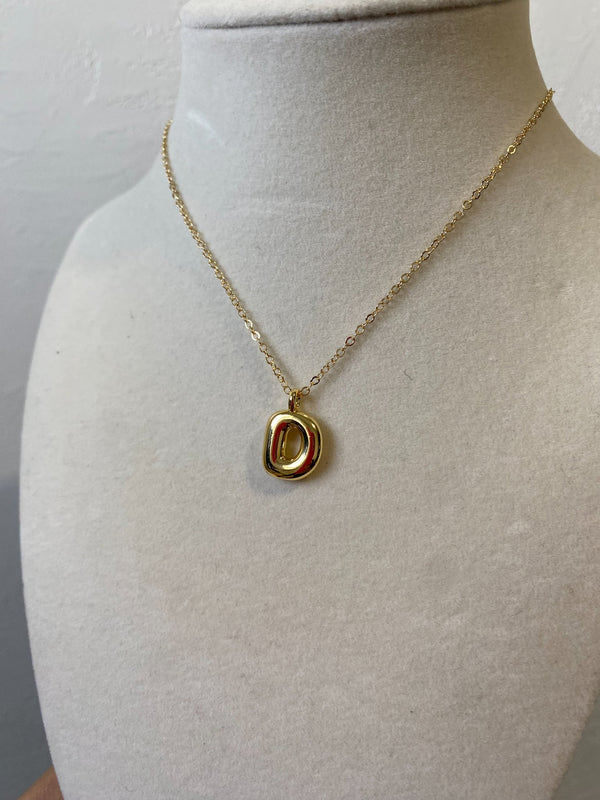 Bubble Letter Initial Pendant Necklace - 5