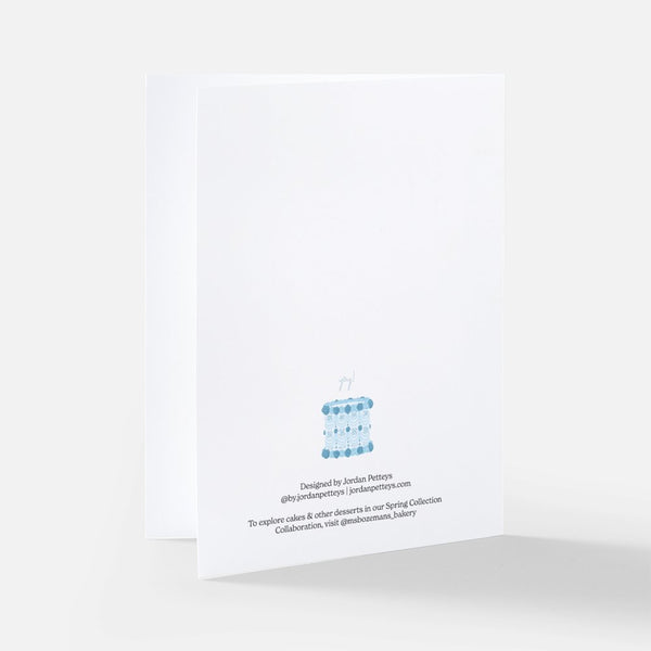 yay! Blue Vintage Cake Greeting Card - 2