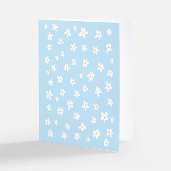 Daisies in Bloom! Blue Greeting Card - 1