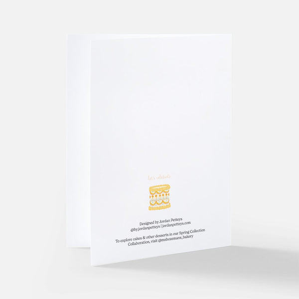 let's celebrate! Yellow Vintage Cake Greeting Card - 2