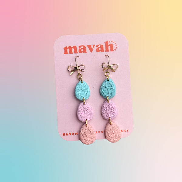 Pastel Egg Dangle Earrings  - 1