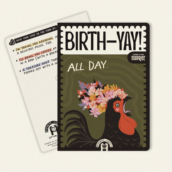 PresentCard™ Birth-Yay! All Day Crazy Rooster Birthday Card