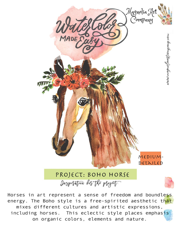 Boho-Horse Watercolor Kit