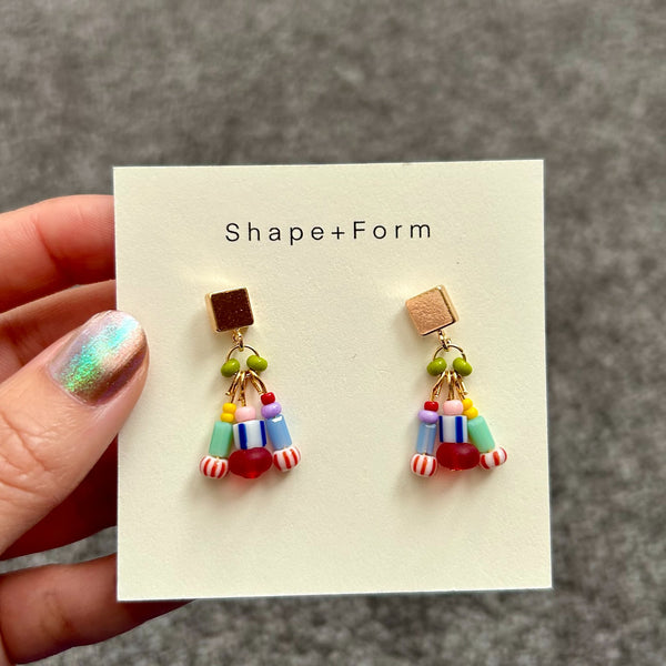 Confetti Beaded Charm Studs