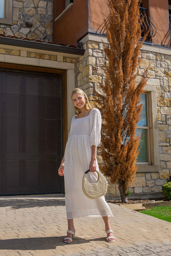 Shirred Bodice Maxi Dress