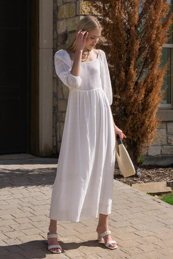 Shirred Bodice Maxi Dress