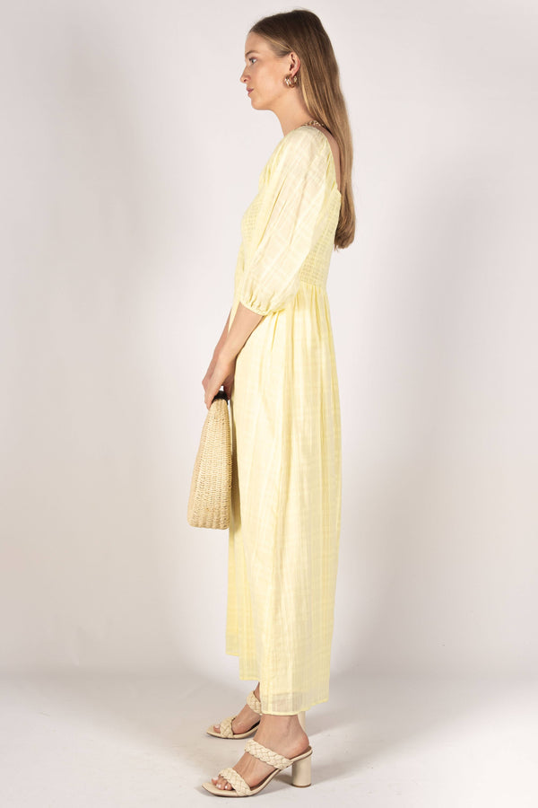 Shirred Bodice Maxi Dress