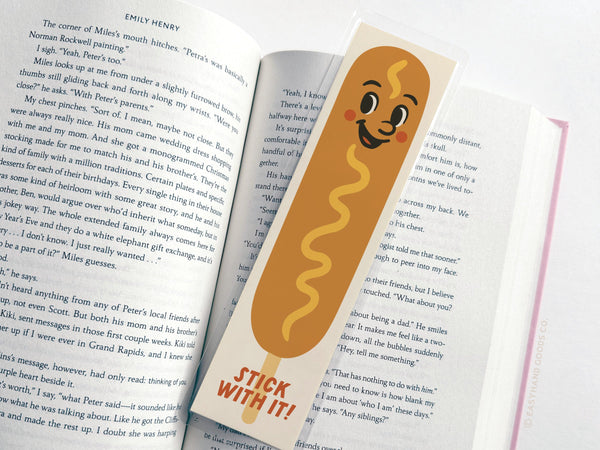 Stick With It Corn Dog Laminated Bookmark