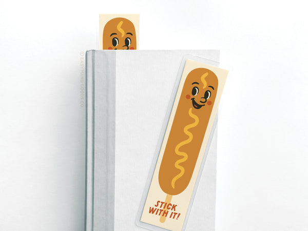 Stick With It Corn Dog Laminated Bookmark