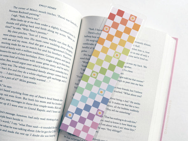Rainbow Checkerboard Laminated Bookmark