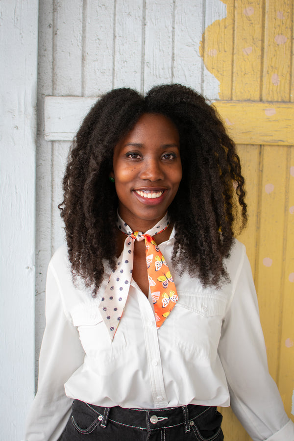 Butterflies and Dots Skinny Scarf