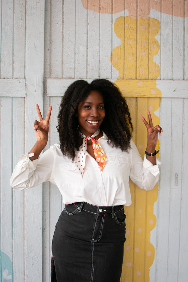 Butterflies and Dots Skinny Scarf