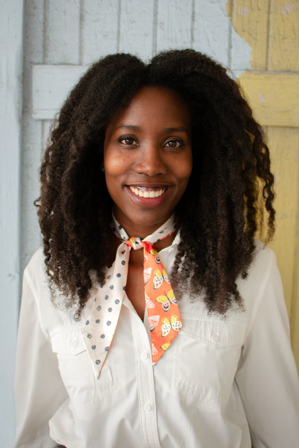 Butterflies and Dots Skinny Scarf