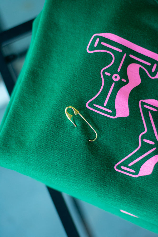 Gold Safety Pin Bandana Brooch