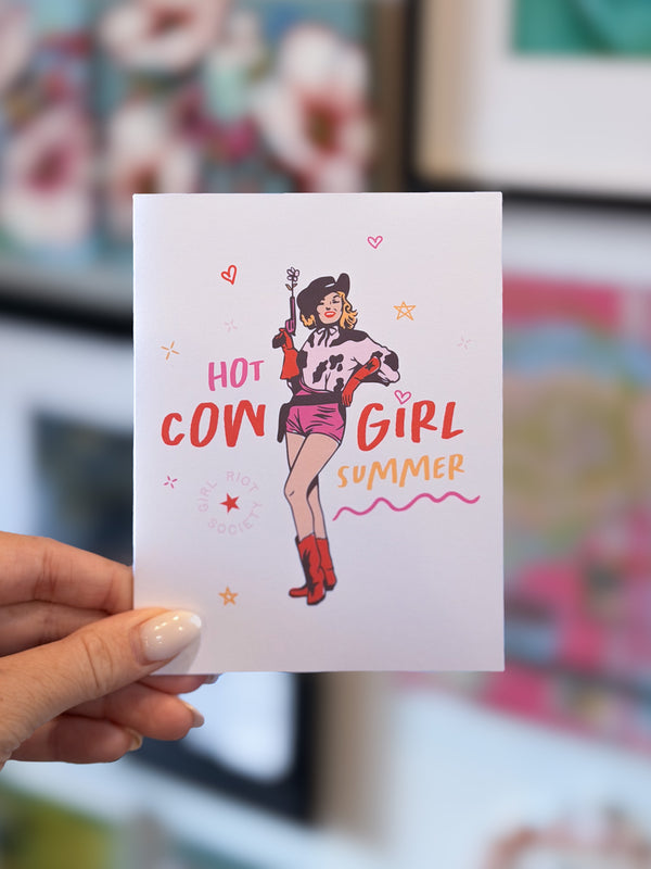Hot Cowgirl Summer Greeting Card