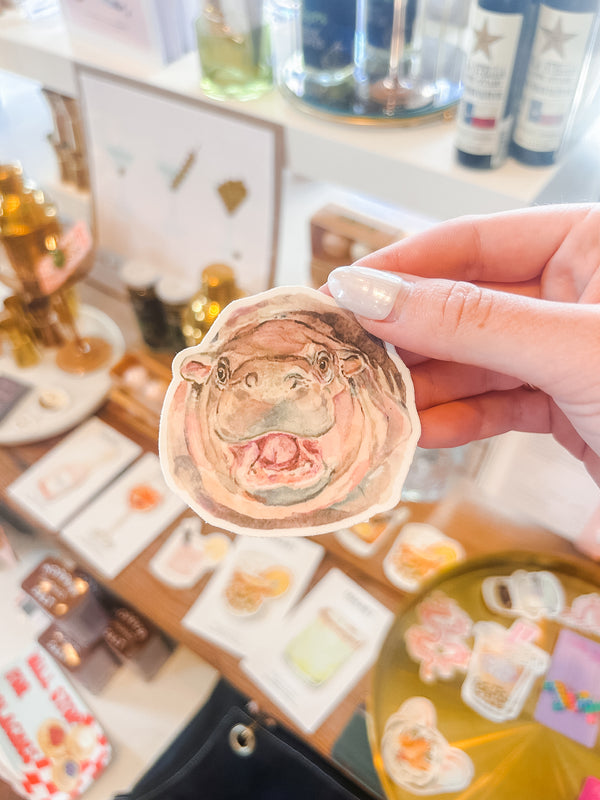 Moo Deng Hippo Sticker