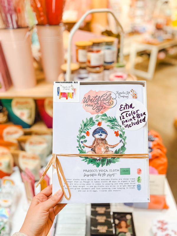 Yoga Sloth Watercolor Kit- Watercolor Made Easy