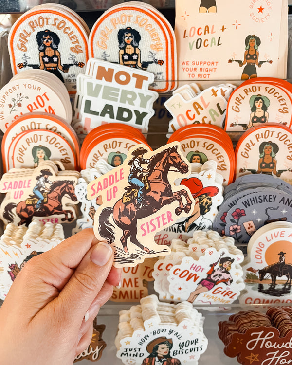 Saddle Up Sister Die Cut Sticker