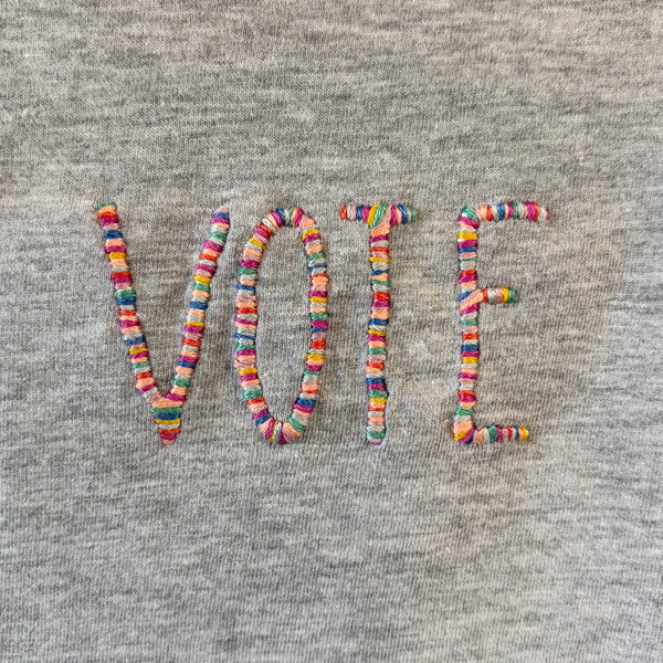 Hand-Embroidered VOTE Cropped Tee