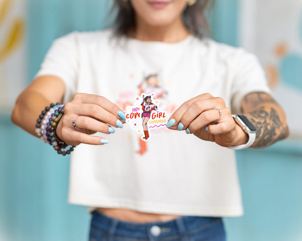 Hot Cowgirl Summer Die Cut Sticker