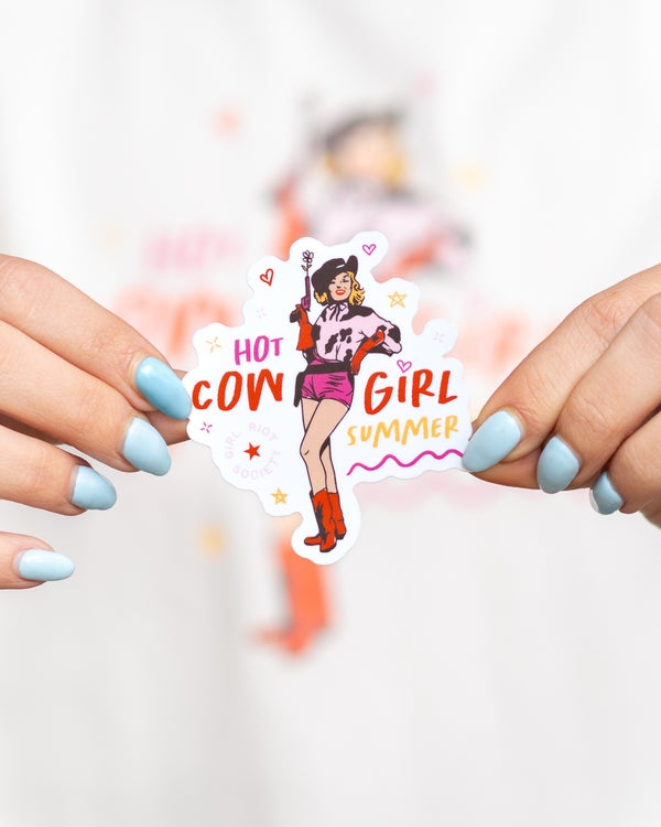 Hot Cowgirl Summer Die Cut Sticker