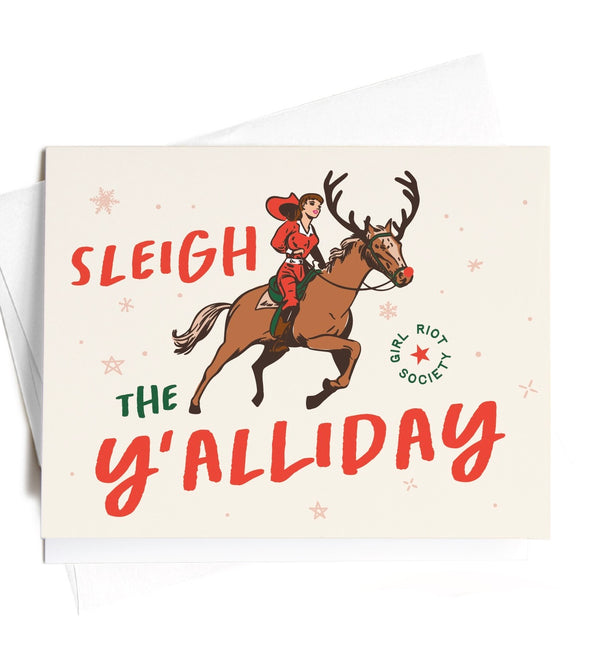 Sleigh the Y'alliday Holiday Greeting Card