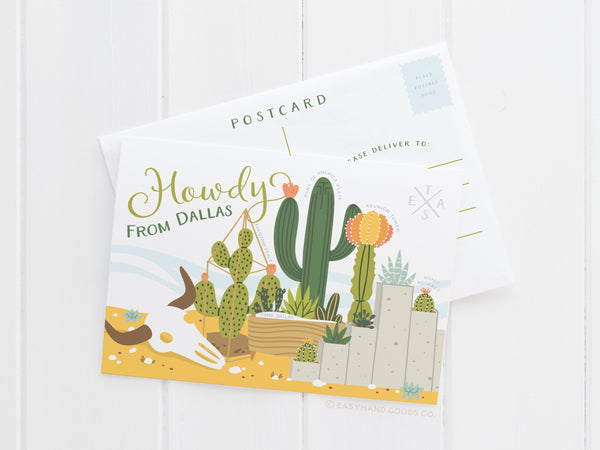 Dallas Succulent Skyline Postcard