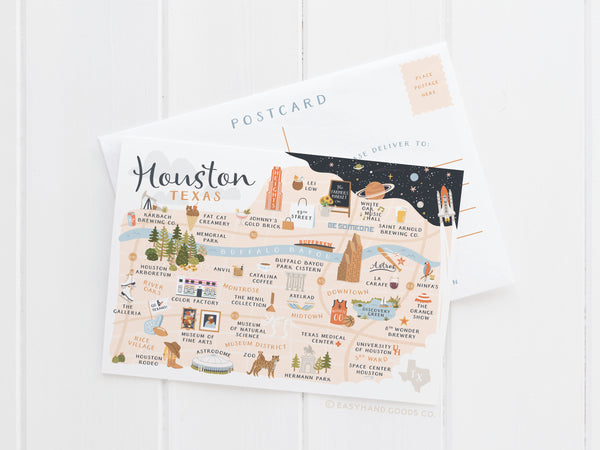Houston Map Postcard